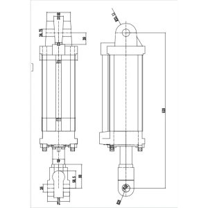 Hydraulic Cylinder Technical Blueprint Sizing Specs